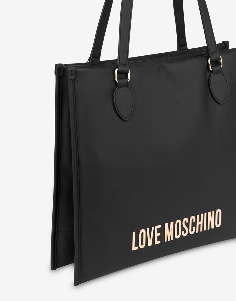 Shopper con logotipo Negro Love Moschino 3