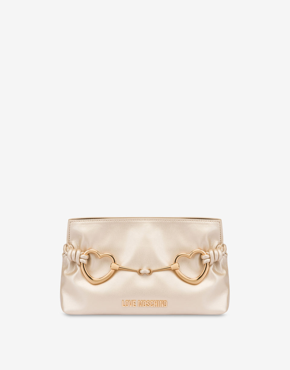 Laminated clutch Hearts Light gold Love Moschino 0