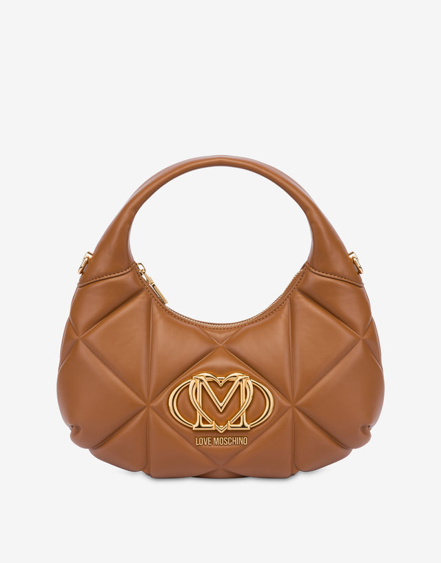 Sac hobo matelassé Embossed Leather Love Moschino 0