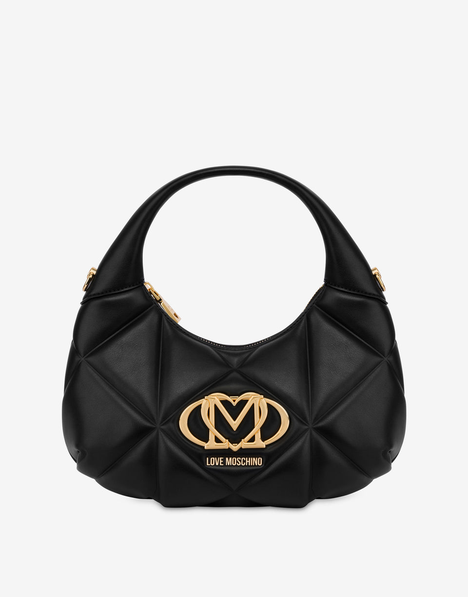 Sac hobo matelassé Embossed Noir Love Moschino 0