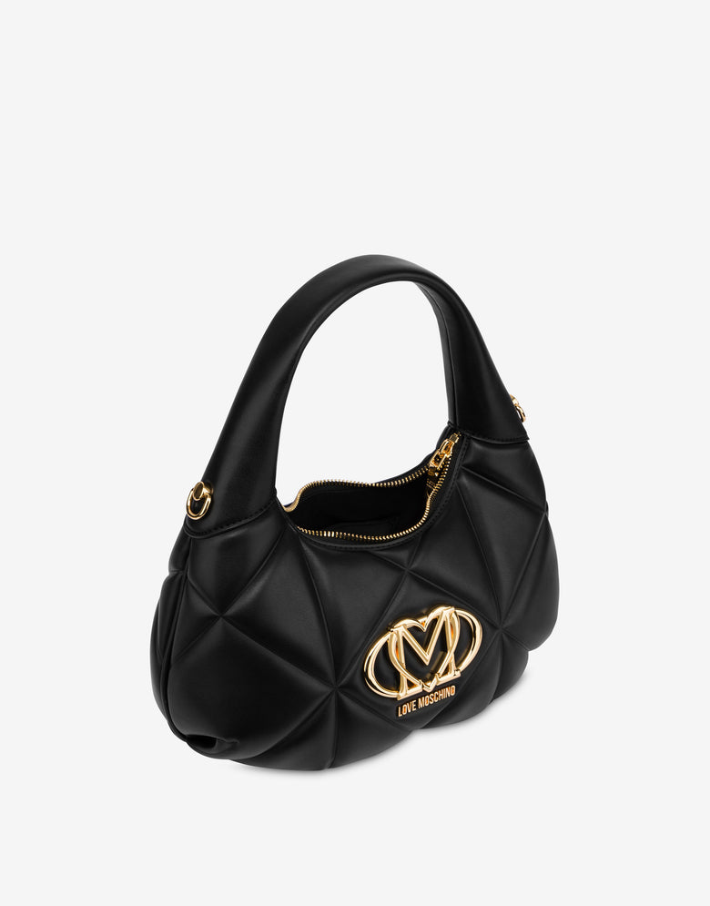 Quilted hobo bag Embossed Black Love Moschino 2