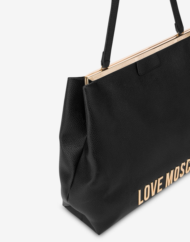 Sac à main Lettering Logo Noir Love Moschino 3