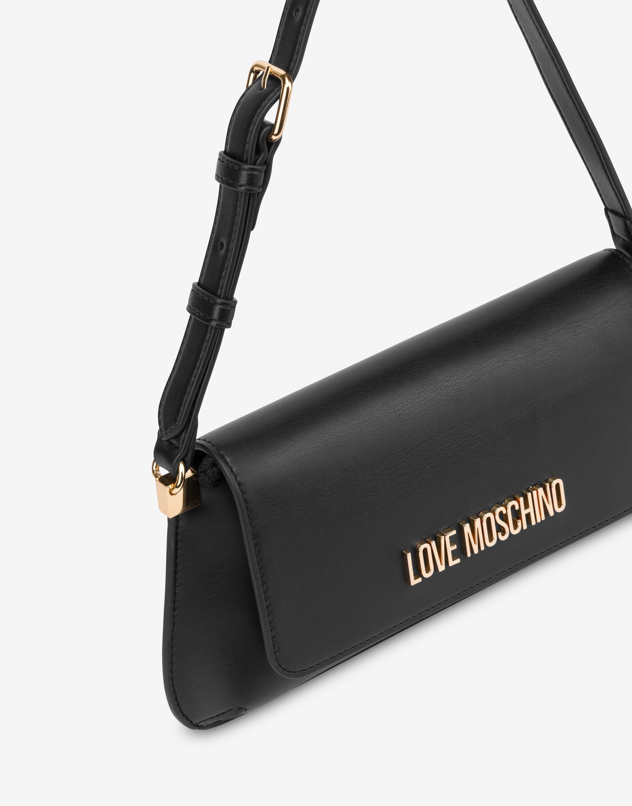 Moschino ロコフレトハックルヘルト A80358008 0555 Moschino zip-detail Leather Shoulder Bag | Black | FARFETCH