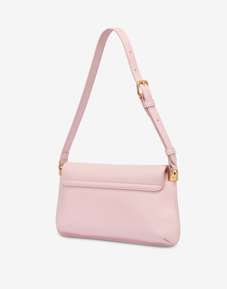 Flat shoulder bag Lettering Logo Pale pink Love Moschino 1