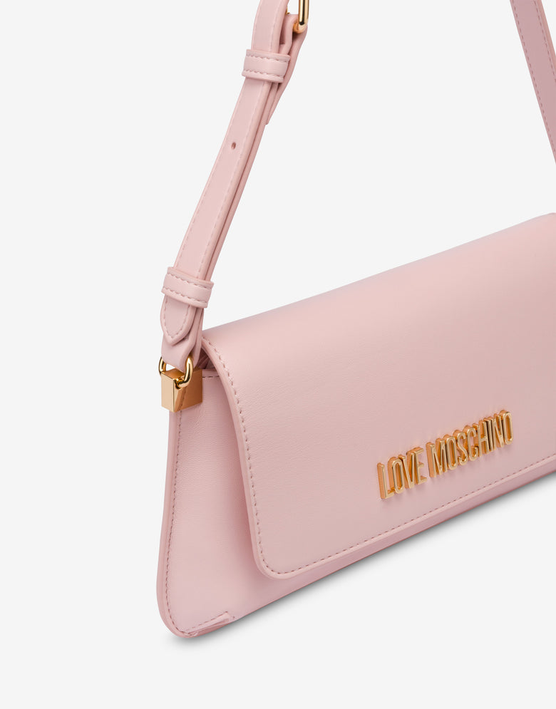 Flat shoulder bag Lettering Logo Pale pink Love Moschino 3