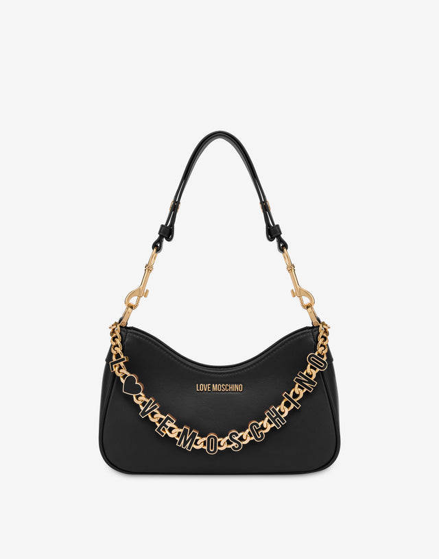 Hobo bag with chain Black Love Moschino 0