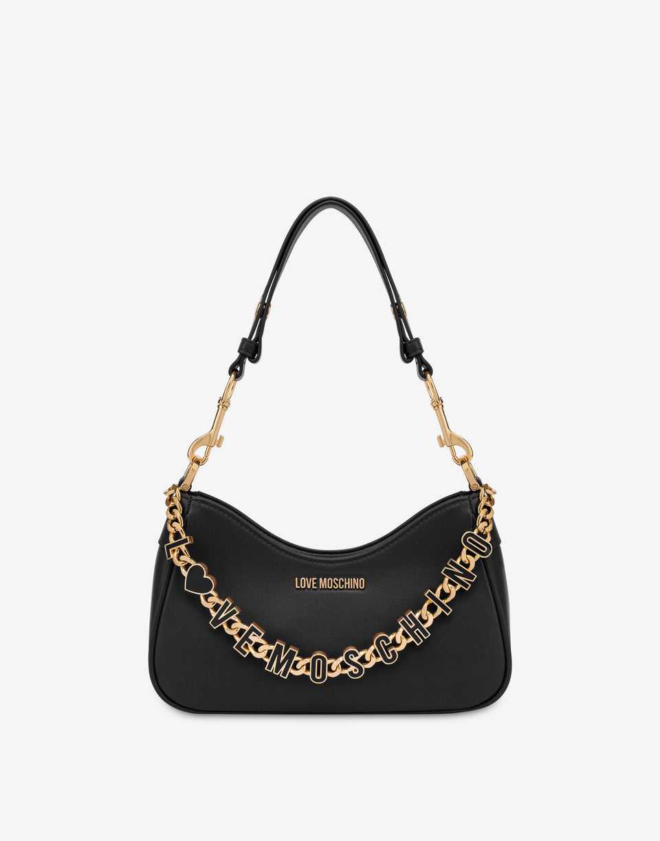 Hobo bag with chain Black Love Moschino 0