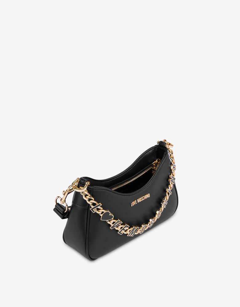 Hobo bag with chain Black Love Moschino 2