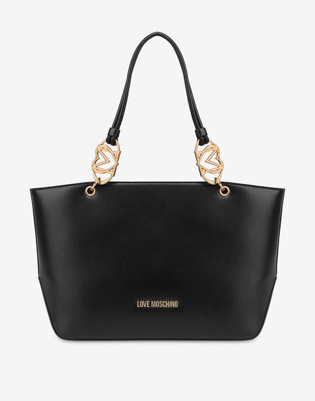 Shopper con logotipo Negro Love Moschino 0