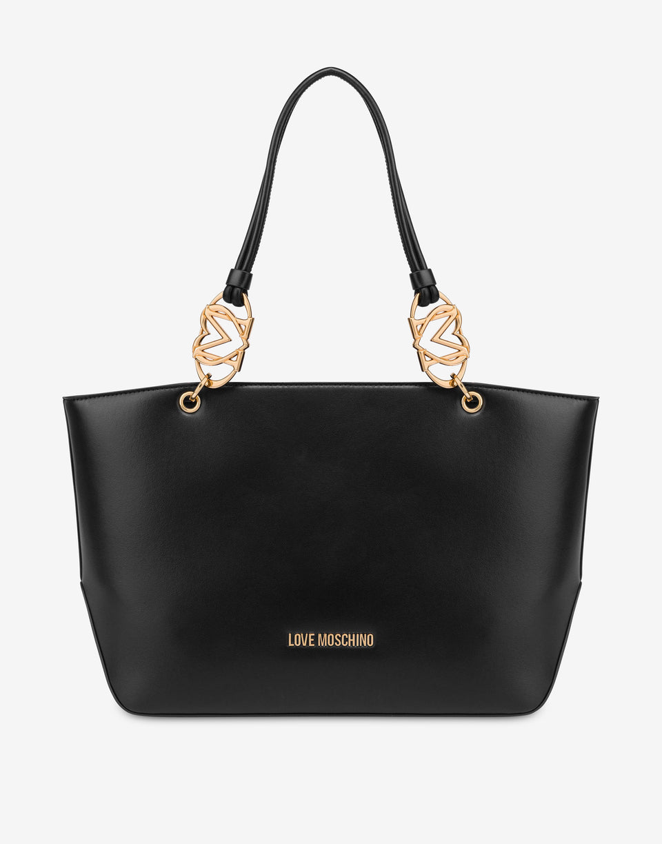 Shopper con logotipo Negro Love Moschino 0