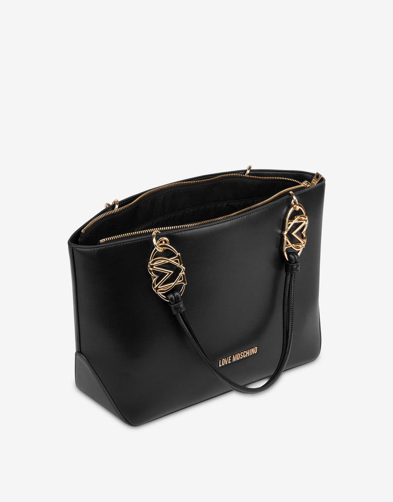 Shopper con logotipo Negro Love Moschino 2
