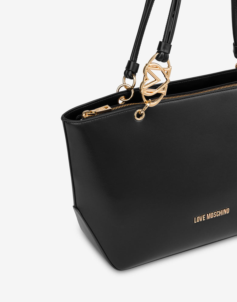 Shopper con logotipo Negro Love Moschino 3