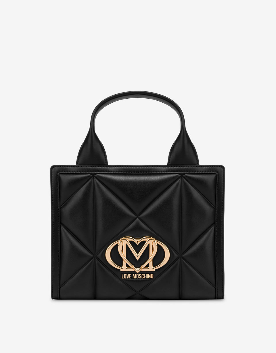 Small quilted shopper bag Black Love Moschino 0