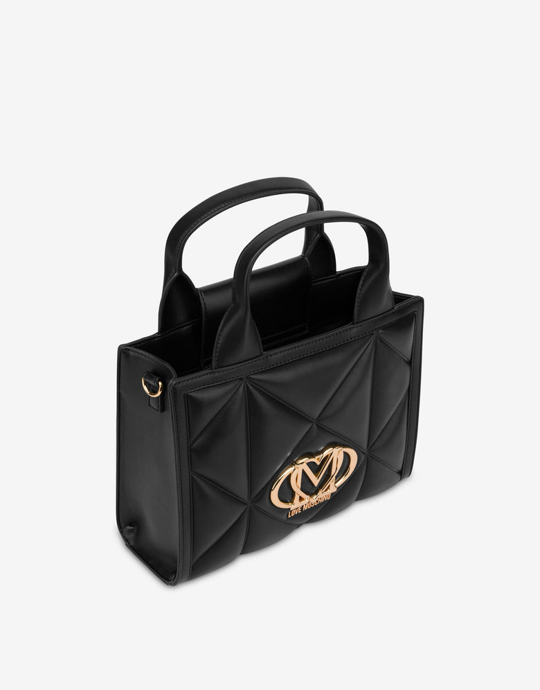 Small quilted shopper bag Black Love Moschino 2
