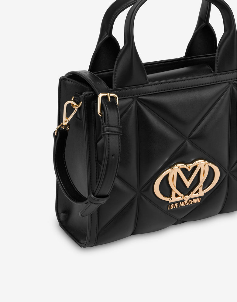 Small quilted shopper bag Black Love Moschino 3