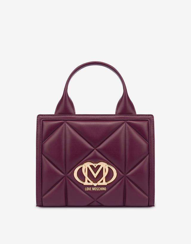 Kleine gesteppte Shopper-Tasche Rot Love Moschino 0
