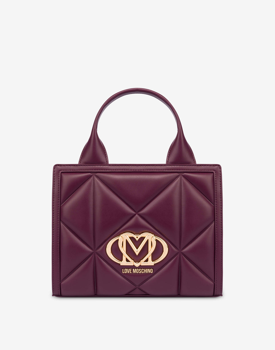 Kleine gesteppte Shopper-Tasche Rot Love Moschino 0