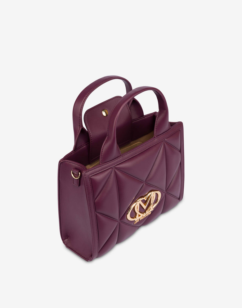 Kleine gesteppte Shopper-Tasche Rot Love Moschino 2