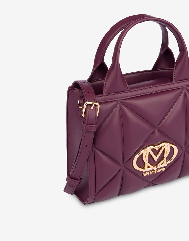Kleine gesteppte Shopper-Tasche Rot Love Moschino 3