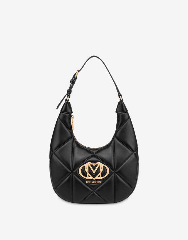 Quilted hobo bag Black Love Moschino 0