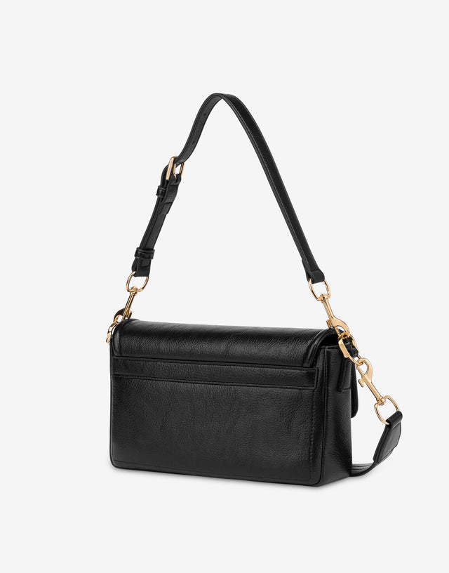 Shoulder bag with logo plaque Black Love Moschino 1