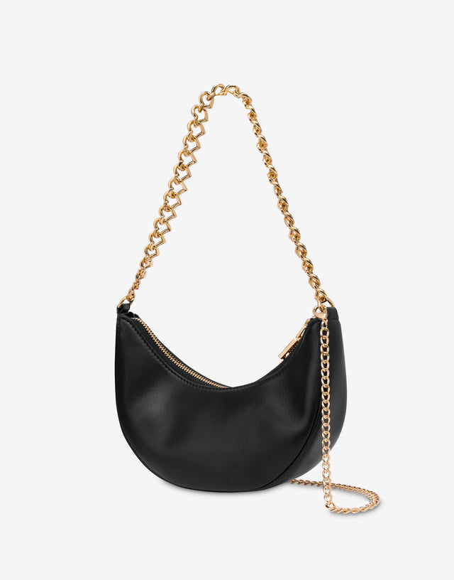 Shoulder bag with chain and hearts Black Love Moschino 1