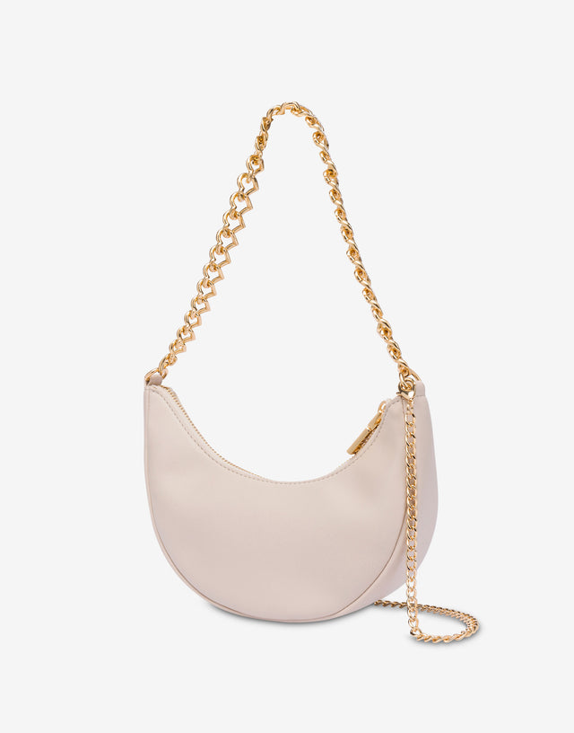 Shoulder bag with chain and hearts Ivory Love Moschino 1