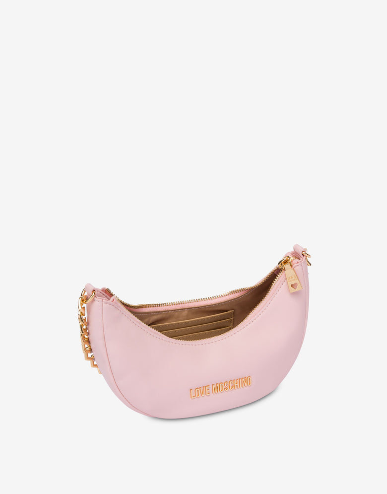 Shoulder bag with chain and hearts Rosa cipria Love Moschino 2