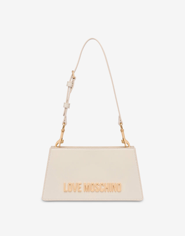 Borsa a spalla con logo Lettering Avorio Love Moschino 0