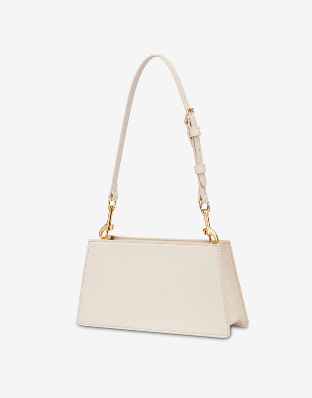 Borsa a spalla con logo Lettering Avorio Love Moschino 1