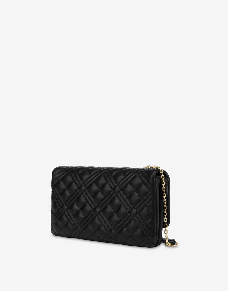Smart Daily Quilted Bag Lettering Logo Black Love Moschino 1