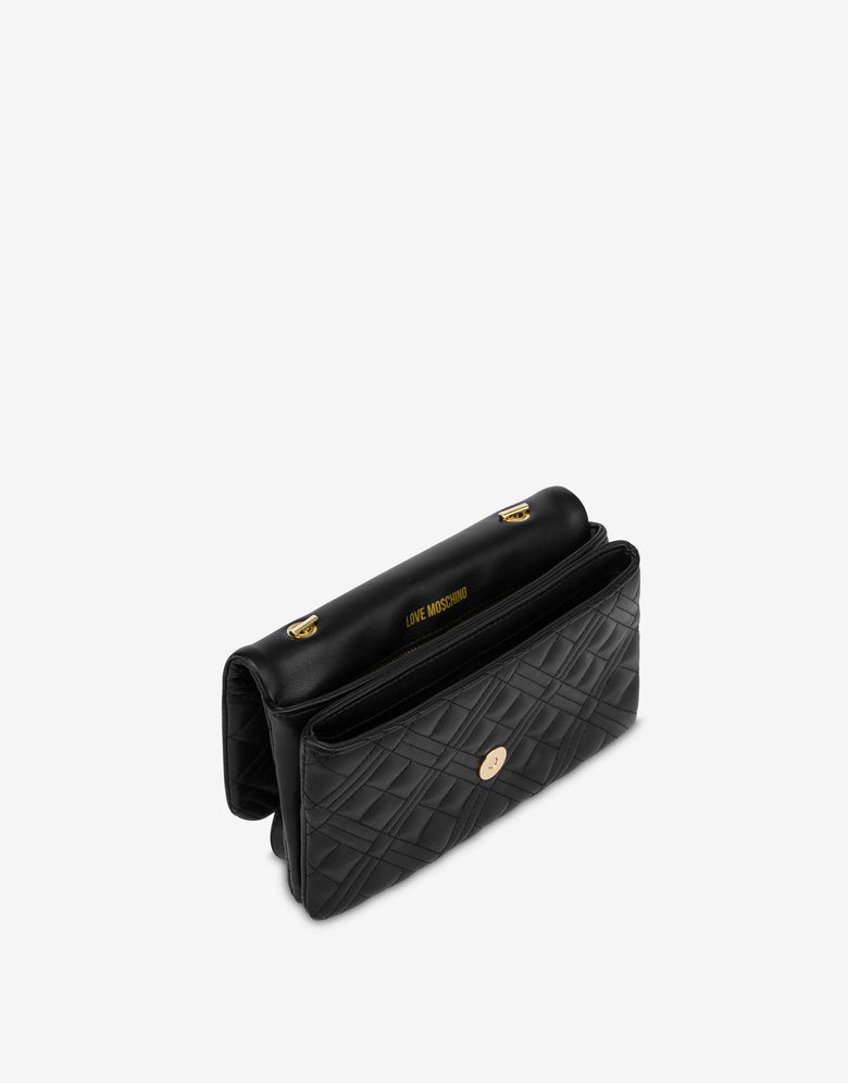 Smart Daily Quilted Bag Lettering Logo Black Love Moschino 2