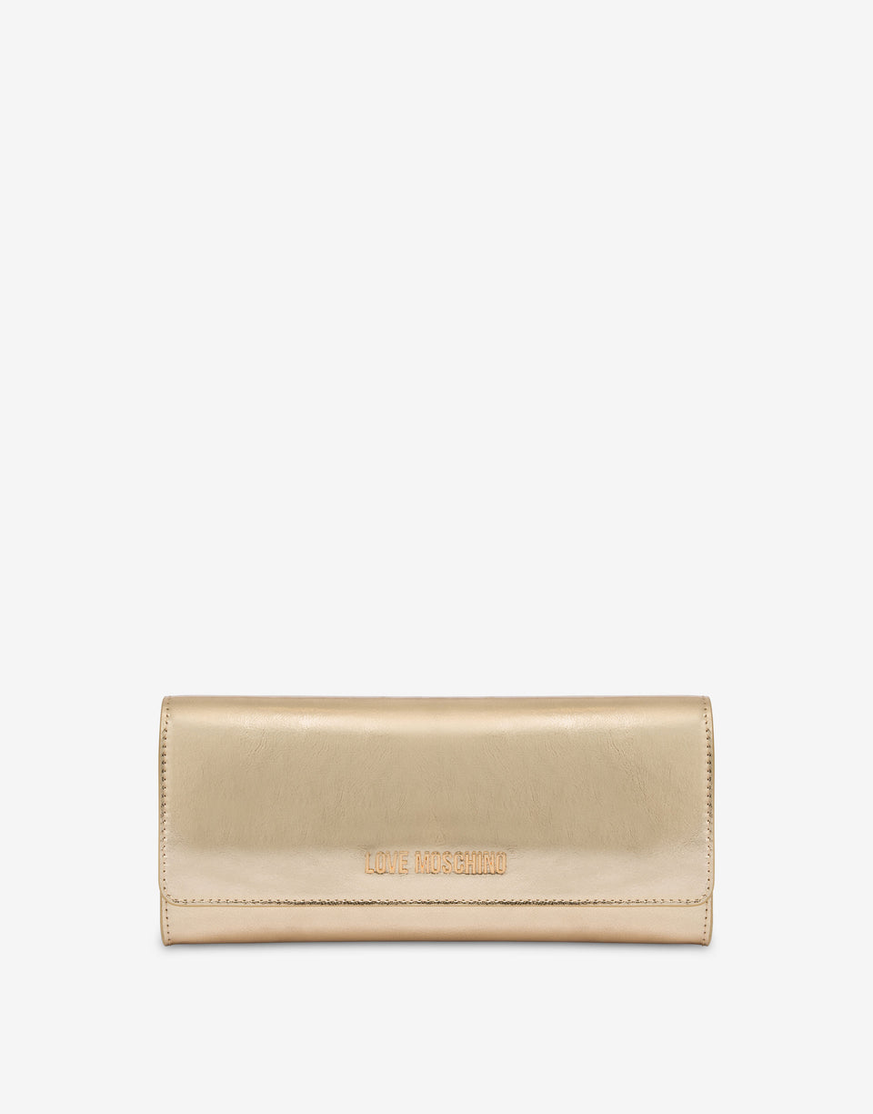 Laminated fabric clutch Gold Love Moschino 0