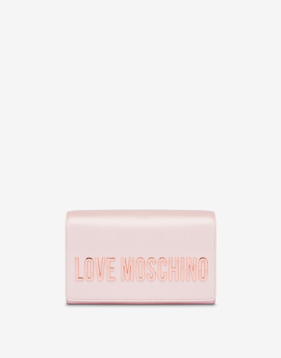 Laminated smart daily bag Lettering Logo Pink Love Moschino 0