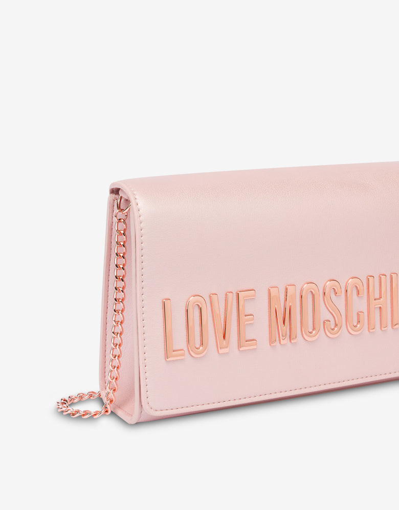 Laminated smart daily bag Lettering Logo Pink Love Moschino 3