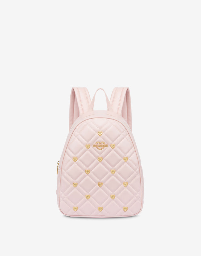 Quilted backpack Sweet Studs Pink Love Moschino 0