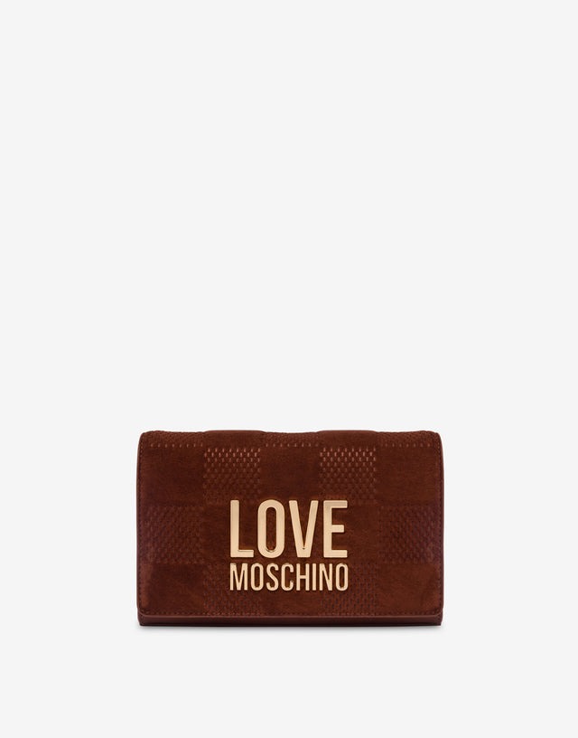 Soft fabric shoulder bag Brick red Love Moschino 0
