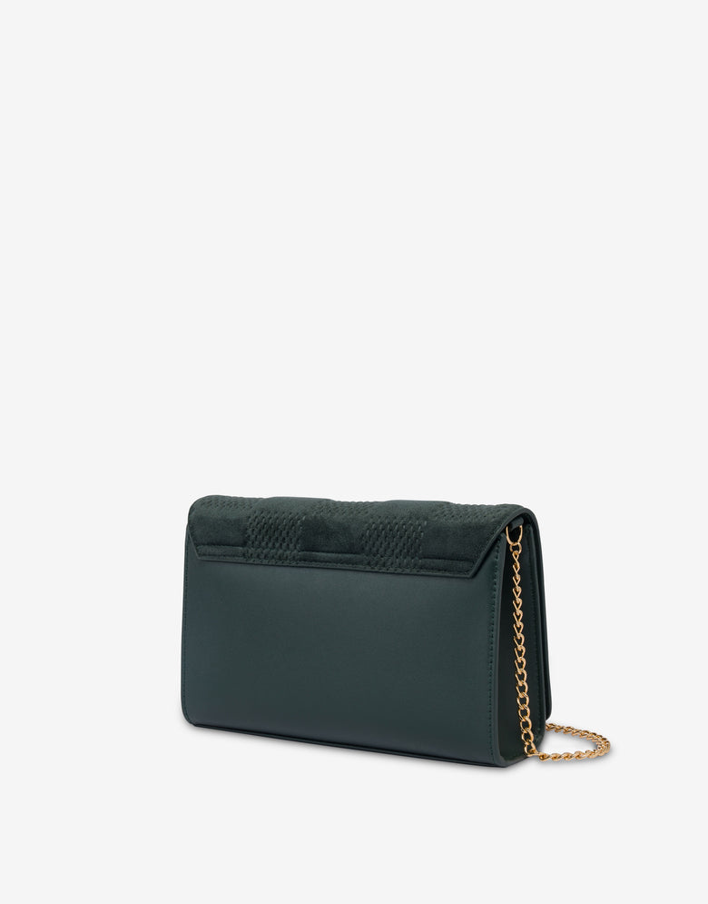 柔软织物单肩包 Dark green Love Moschino 1