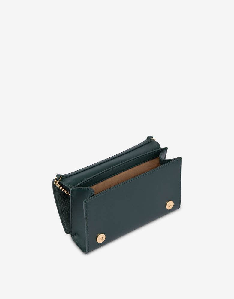 柔软织物单肩包 Dark green Love Moschino 2