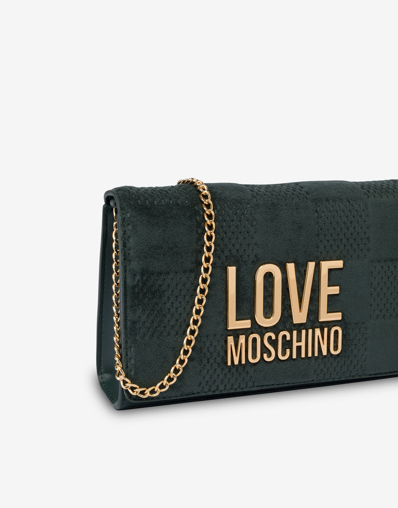 柔软织物单肩包 Dark green Love Moschino 3