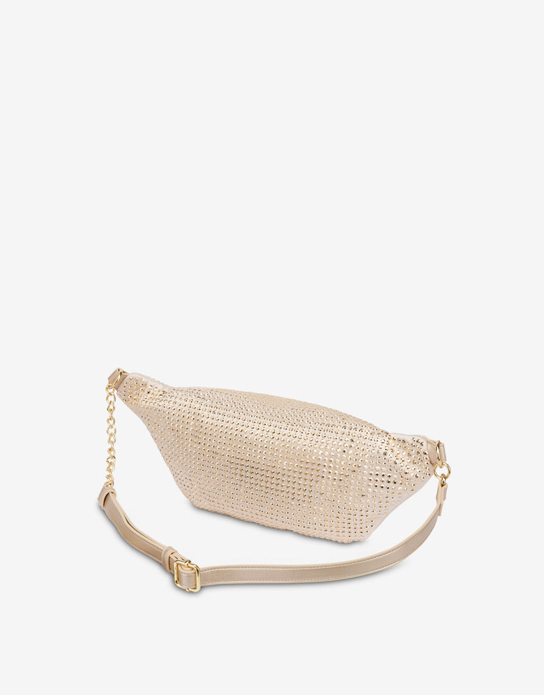 Marsupio con strass Sparkling Oro Love Moschino 1
