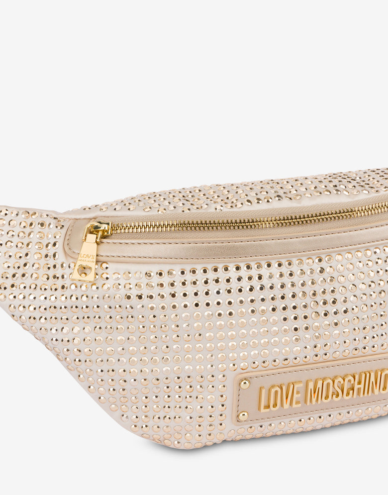 Marsupio con strass Sparkling Oro Love Moschino 3