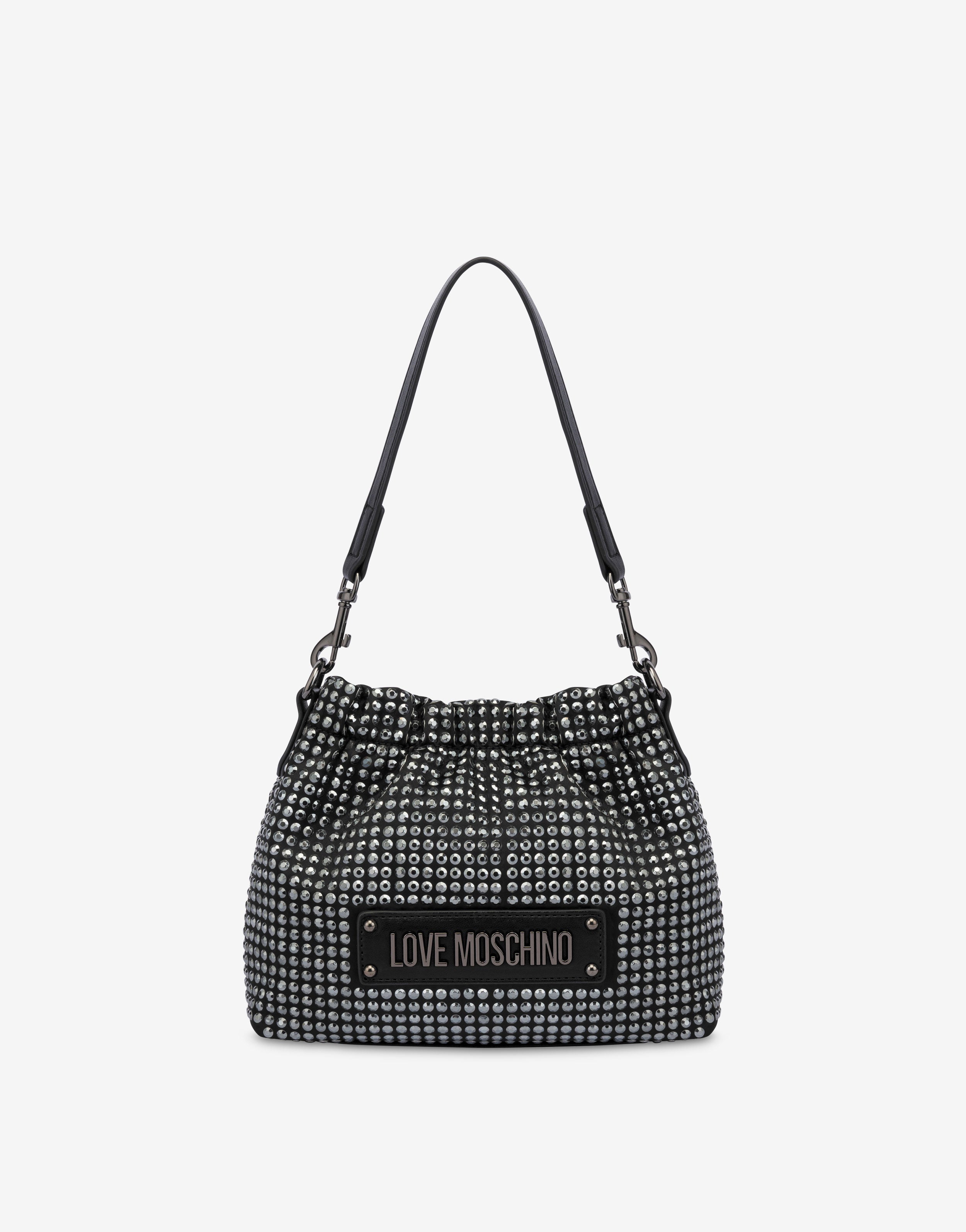 【Love Moschino】ブラック フェイクレザー クロスボディバッグ Love Moschino logo-embossed Cross Body Bag | Black | FARFETCH