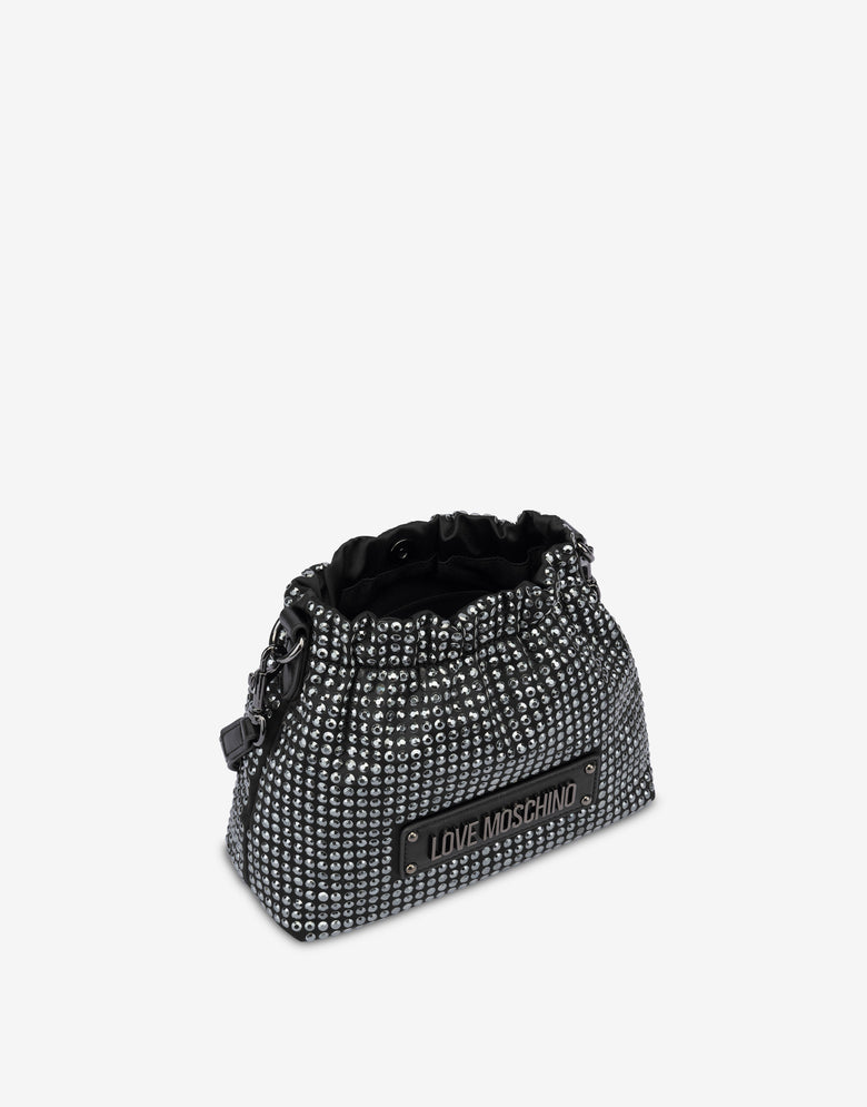Bolso cubo con strass Sparkling Negro Love Moschino 2
