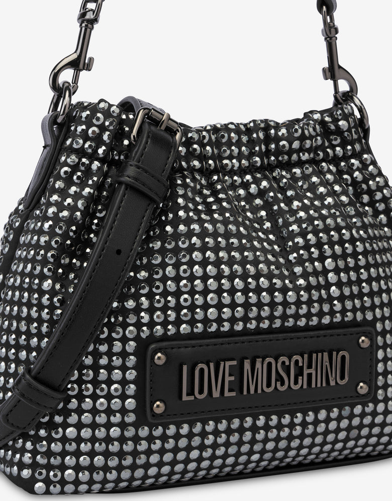 Bolso cubo con strass Sparkling Negro Love Moschino 3