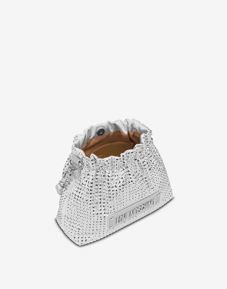 Sac seau avec strass Sparkling Argent Love Moschino 2