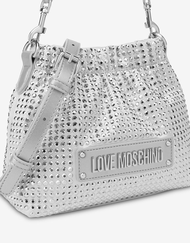 Sac seau avec strass Sparkling Argent Love Moschino 3