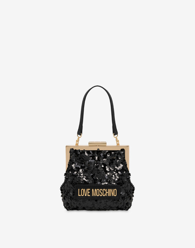 Decorated mini bag Black Love Moschino 0
