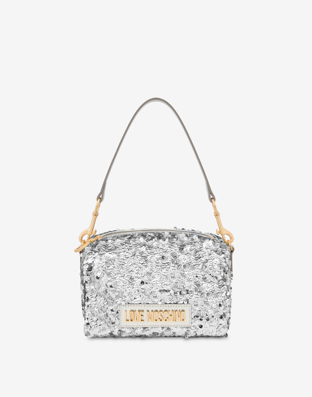 Decorated handbag Silver Love Moschino 0