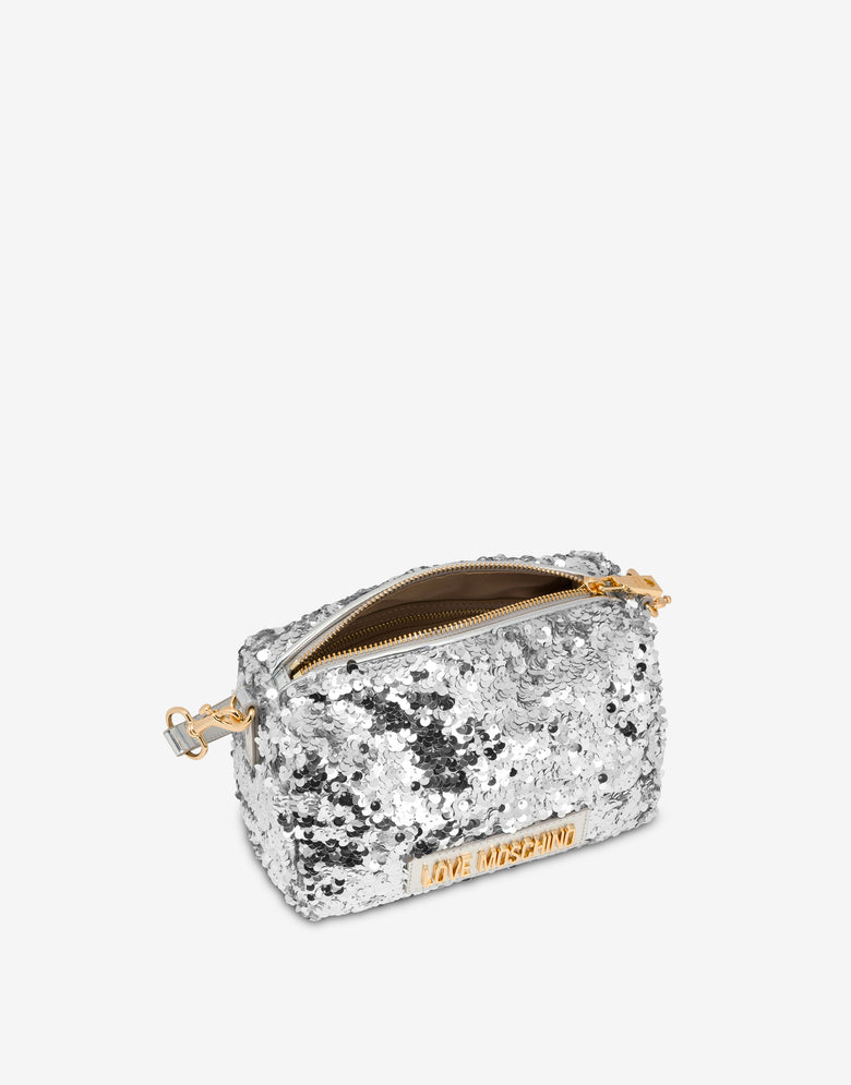 Decorated handbag Silver Love Moschino 2